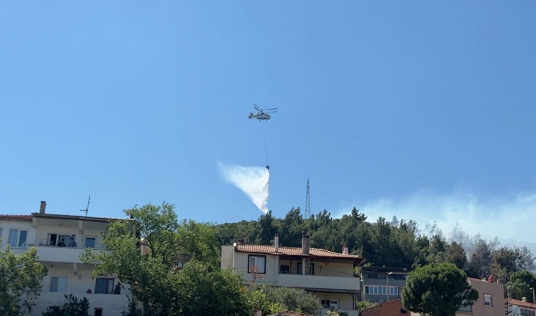 Balıkesir’de ormanlık alanda yangın çıktı Balıkesir'in Burhaniye ilçesinde ormanlık alanda çıkan yangına havadan ve karadan